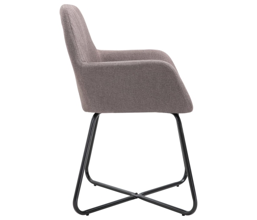 Sillas de comedor 4 unidades tela taupe