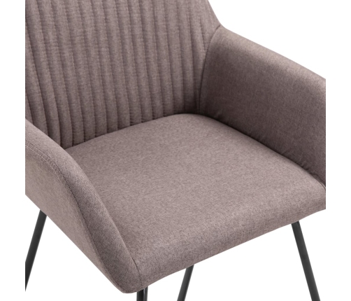 Sillas de comedor 4 unidades tela taupe
