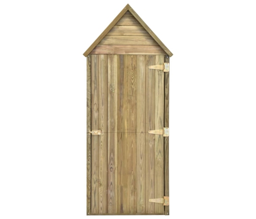 Caseta herramientas jardín con puerta madera pino 69,5x32x178cm