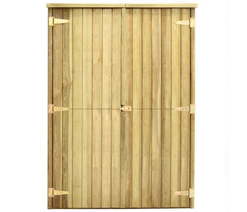 Caseta herramientas jardín madera pino impregnada 123x50x171 cm