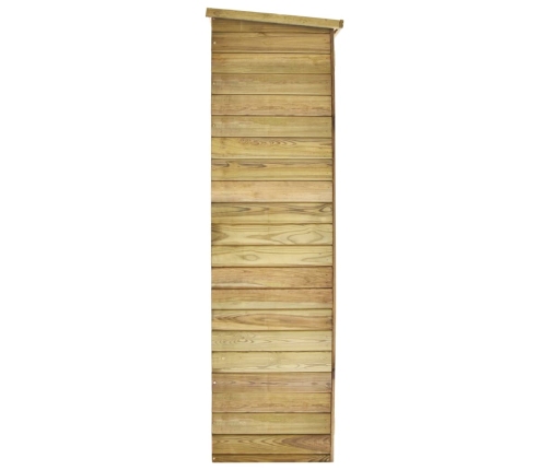 Caseta herramientas jardín madera pino impregnada 123x50x171 cm