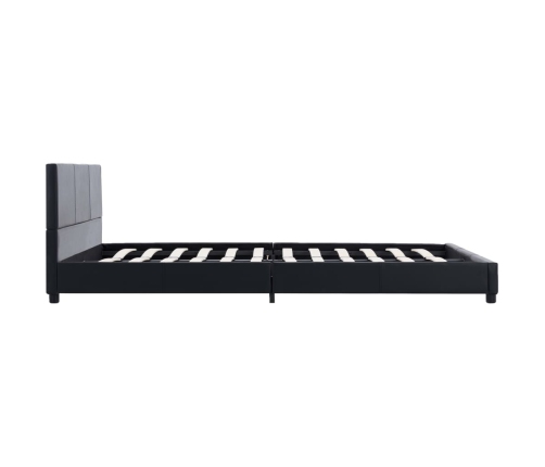 Estructura de cama cuero sintético negro 160x200 cm