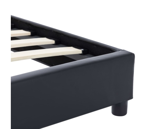 Estructura de cama cuero sintético negro 160x200 cm