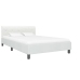 Estructura de cama sin colchón cuero sintético blanco 140x200cm
