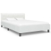 Estructura de cama sin colchón cuero sintético blanco 140x200cm
