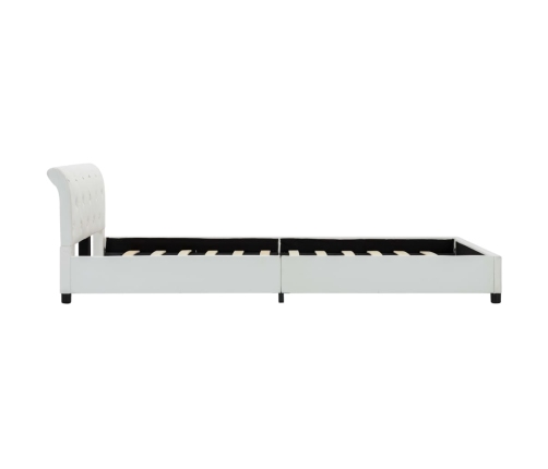 Estructura de cama sin colchón cuero sintético blanco 140x200cm