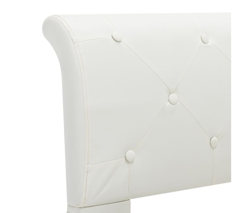 Estructura de cama sin colchón cuero sintético blanco 140x200cm