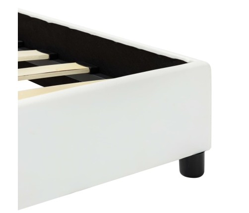 Estructura de cama sin colchón cuero sintético blanco 140x200cm