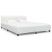Estructura de cama de cuero sintético blanco 160x200 cm