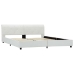 Estructura de cama de cuero sintético blanco 160x200 cm