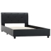 Estructura de cama sin colchón cuero sintético negro 90x200 cm