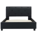 Estructura de cama sin colchón cuero sintético negro 90x200 cm