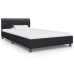 Estructura de cama de cuero sintético negro 100x200 cm