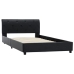 Estructura de cama de cuero sintético negro 100x200 cm