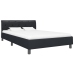 Estructura de cama sin colchón cuero sintético negro 140x200cm