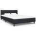 Estructura de cama sin colchón cuero sintético negro 140x200cm