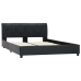 Estructura de cama sin colchón cuero sintético negro 140x200cm