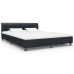 Estructura de cama de cuero sintético negro 160x200 cm