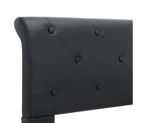 Estructura de cama de cuero sintético negro 160x200 cm