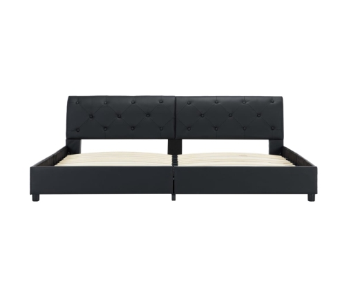 Estructura de cama de cuero sintético negro 180x200 cm