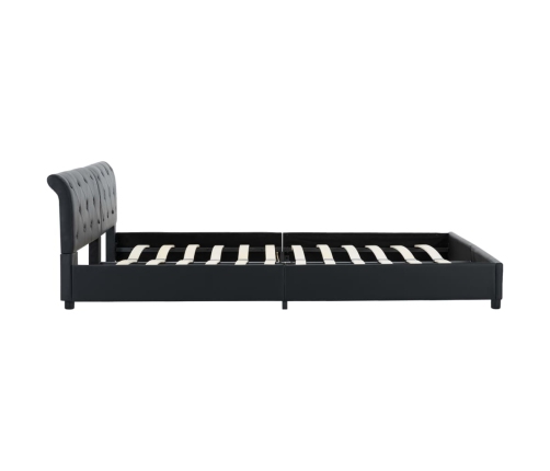 Estructura de cama de cuero sintético negro 180x200 cm
