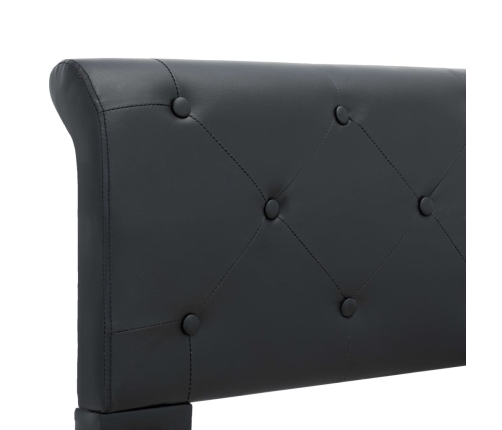 Estructura de cama de cuero sintético negro 180x200 cm