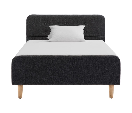 Estructura de cama de arpillera gris oscuro 90x200 cm