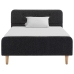 Estructura de cama de arpillera gris oscuro 90x200 cm