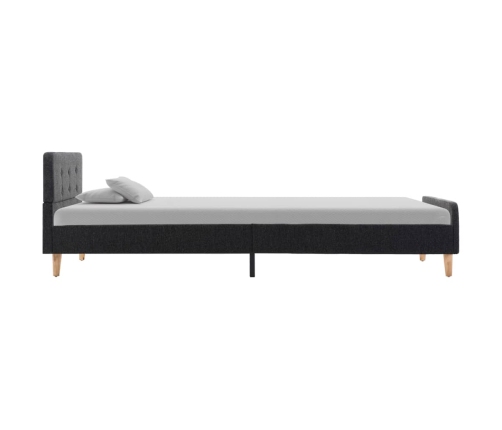 Estructura de cama de arpillera gris oscuro 90x200 cm
