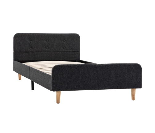Estructura de cama de arpillera gris oscuro 90x200 cm