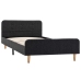 Estructura de cama de arpillera gris oscuro 90x200 cm