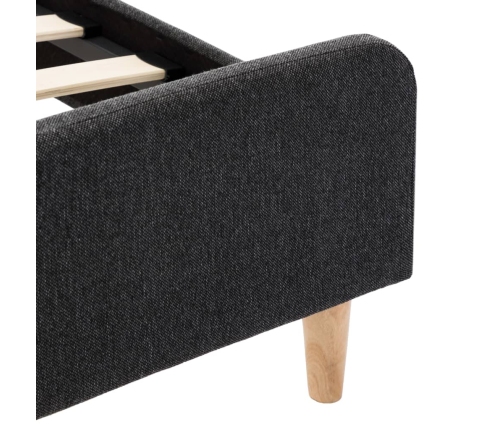 Estructura de cama de arpillera gris oscuro 90x200 cm