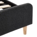 Estructura de cama de arpillera gris oscuro 90x200 cm