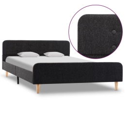 Estructura de cama de arpillera gris oscuro 90x200 cm