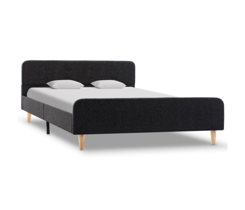 Estructura de cama de arpillera gris oscuro 90x200 cm