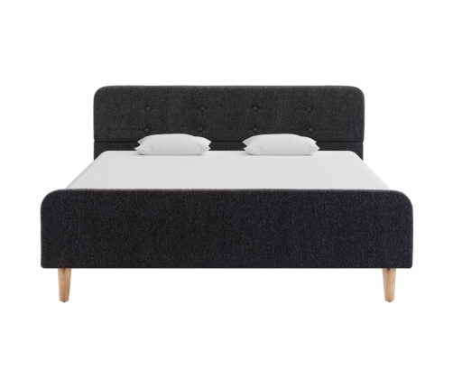 Estructura de cama de arpillera gris oscuro 90x200 cm