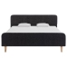 Estructura de cama de arpillera gris oscuro 90x200 cm