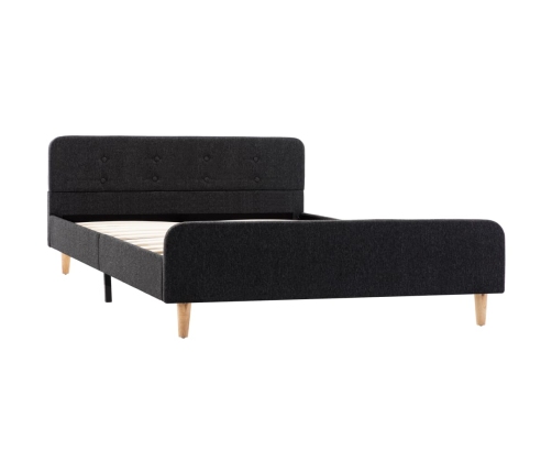 Estructura de cama de arpillera gris oscuro 90x200 cm