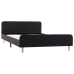 Estructura de cama de arpillera gris oscuro 90x200 cm