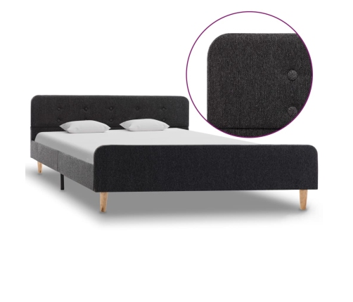 Estructura de cama de arpillera gris oscuro 140x200 cm