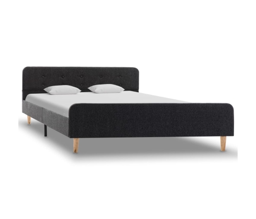 Estructura de cama de arpillera gris oscuro 140x200 cm