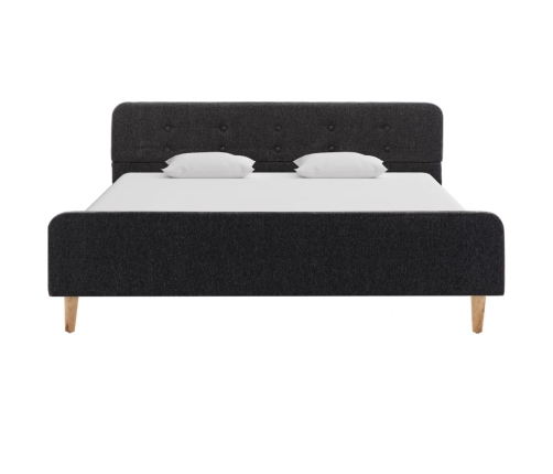 Estructura de cama de arpillera gris oscuro 140x200 cm
