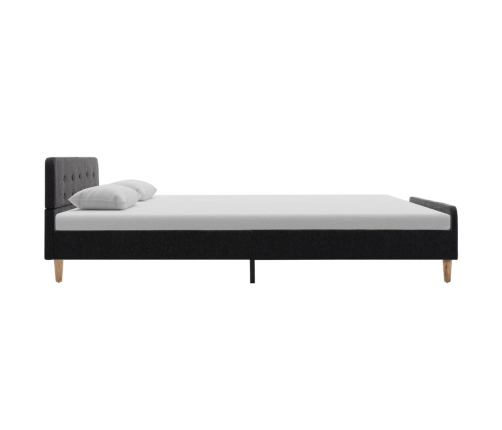 Estructura de cama de arpillera gris oscuro 140x200 cm