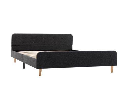 Estructura de cama de arpillera gris oscuro 140x200 cm
