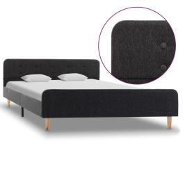 Estructura de cama de arpillera gris oscuro 90x200 cm