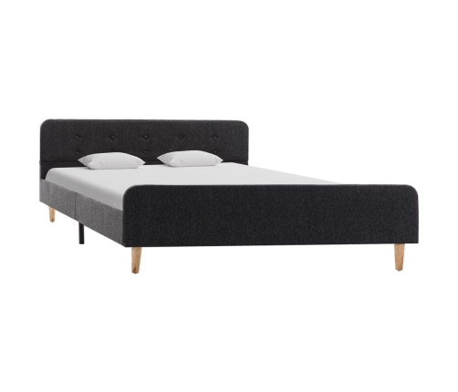 vidaXL Estructura de cama de arpillera gris oscuro 90x200 cm