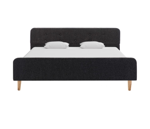 vidaXL Estructura de cama de arpillera gris oscuro 90x200 cm