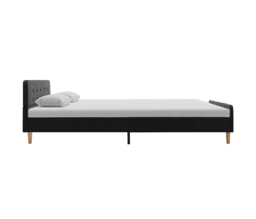 vidaXL Estructura de cama de arpillera gris oscuro 90x200 cm