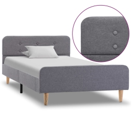 Estructura de cama sin colchón tela gris claro 90x200 cm