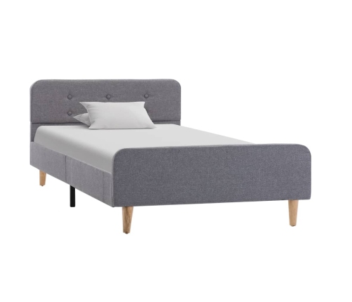 Estructura de cama sin colchón tela gris claro 90x200 cm